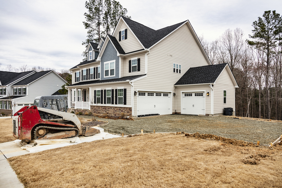 New driveway repair and construction for a new house